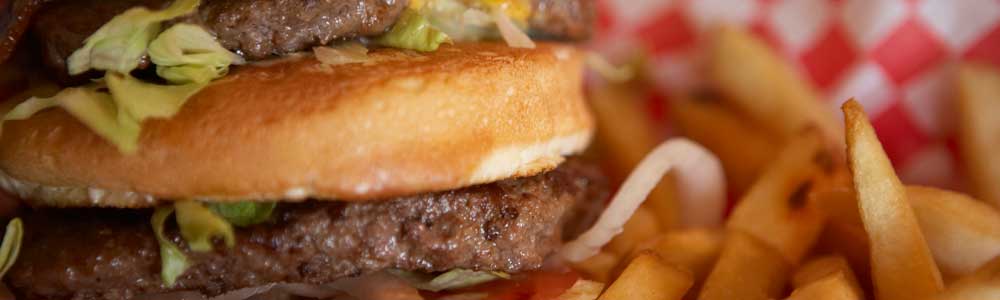 Juicy Hamburger and French Fries